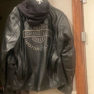 Harley Davidson - hooded leather jacket